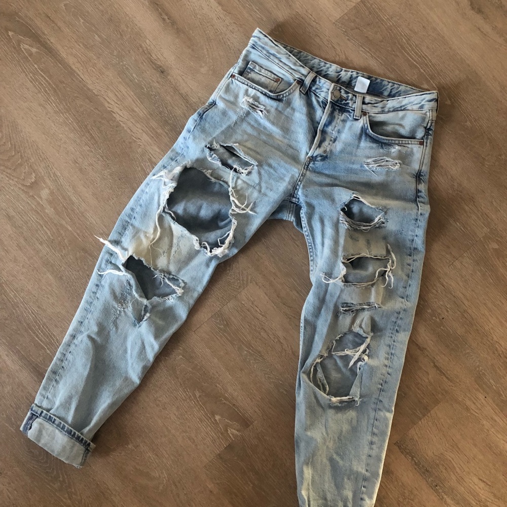 Distressed jeans